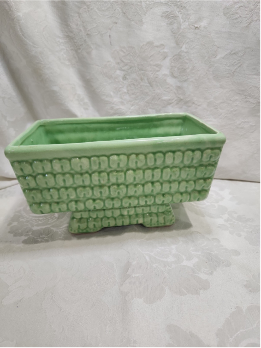 Vintage McCoy Pottery Planter Green Glazed Quilted MCM